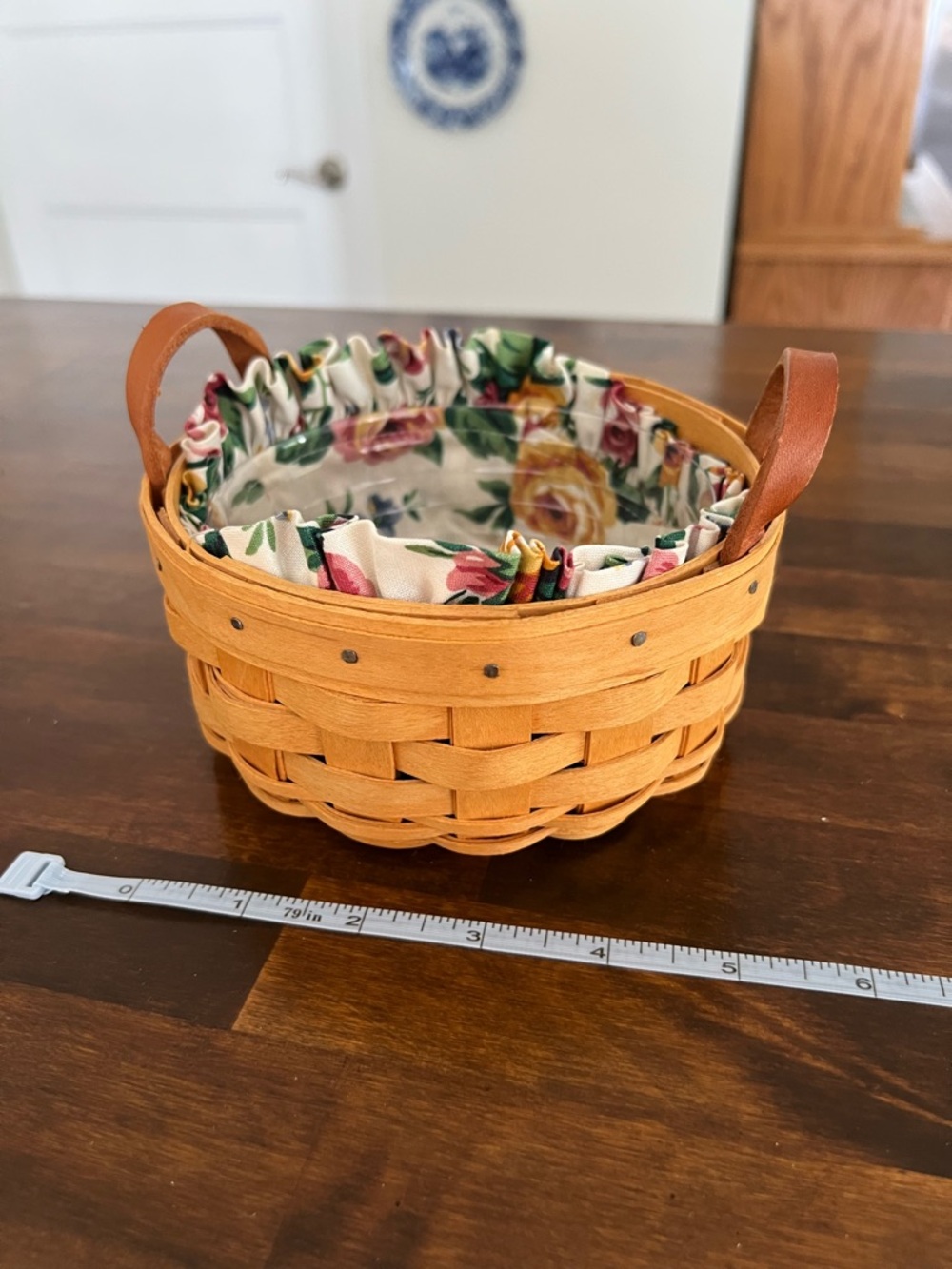 Longaberger, Saffron Basket, Garden Splendor Liner, 2002